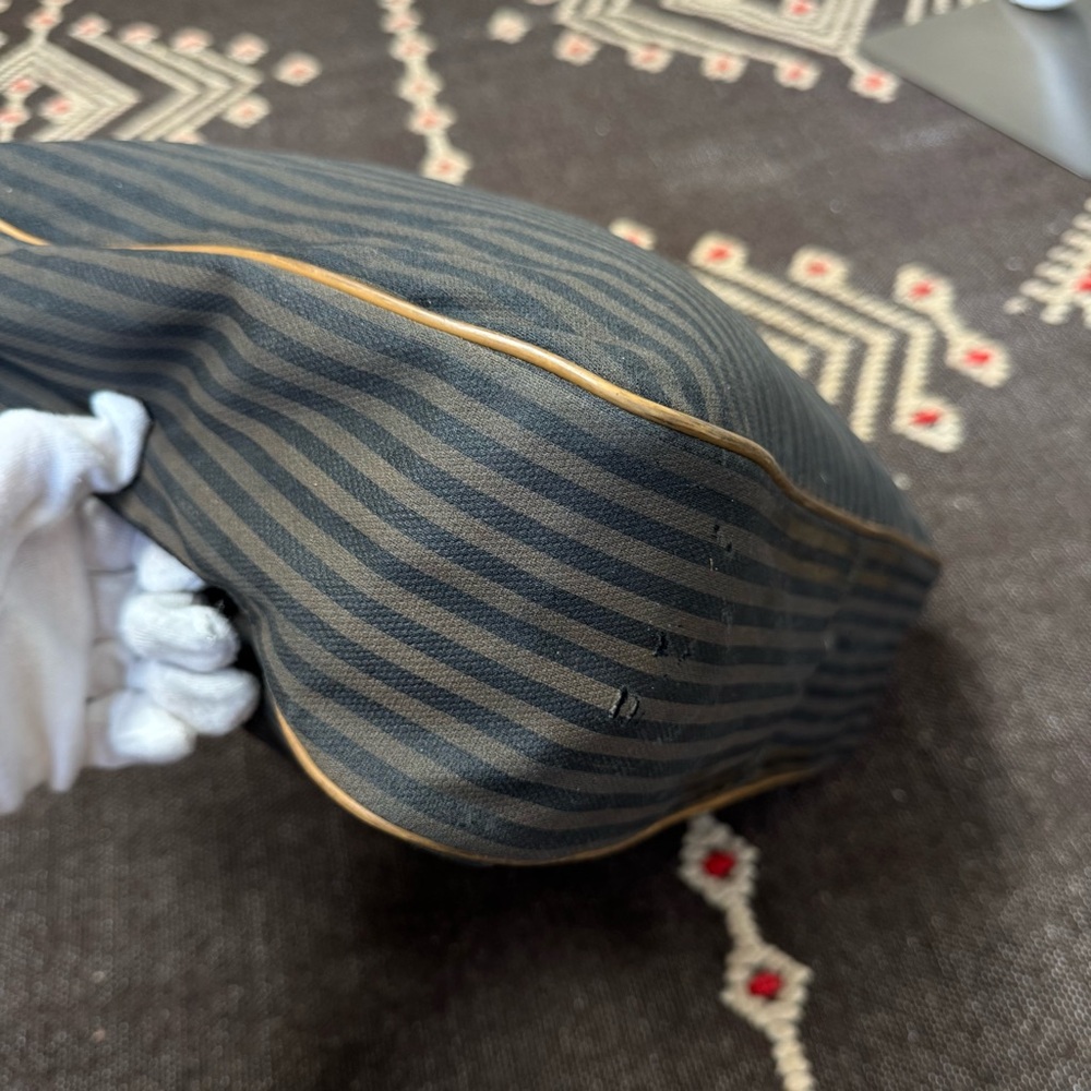 Fendi Zucca Stripe Canvas Shoulder Crossbody Logo Bag Brown Black Vintage - Picture 13 of 17